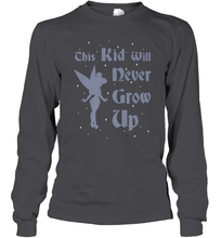 Load image into Gallery viewer, Disney Peter Pan Tinkerbell Never Grow Up Long Sleeve T-Shirt