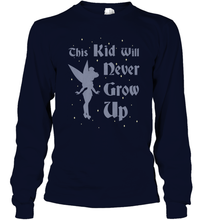 Load image into Gallery viewer, Disney Peter Pan Tinkerbell Never Grow Up Long Sleeve T-Shirt
