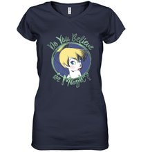 Load image into Gallery viewer, Disney Peter Pan Tinkerbell Do You Believe In Magic Women's V-Neck T-Shirt