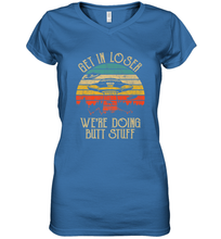 Load image into Gallery viewer, Retro Vintage Get In Loser We're Doing Butt Stuff Alien UFO Women's V-Neck T-Shirt
