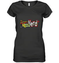 Load image into Gallery viewer, Cinemassacre Angry Video Game Nerd Logo Women's V-Neck T-Shirt