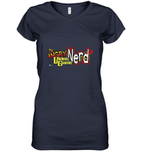Load image into Gallery viewer, Cinemassacre Angry Video Game Nerd Logo Women's V-Neck T-Shirt