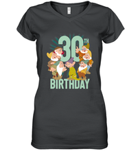 Load image into Gallery viewer, Disney Snow White Dwarfs Group Shot 30th Birthday Women's V-Neck T-Shirt