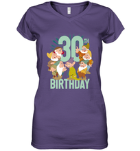 Load image into Gallery viewer, Disney Snow White Dwarfs Group Shot 30th Birthday Women's V-Neck T-Shirt