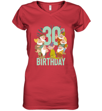 Load image into Gallery viewer, Disney Snow White Dwarfs Group Shot 30th Birthday Women's V-Neck T-Shirt