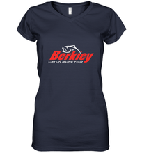 Load image into Gallery viewer, BERKLEY Fishing Logo Spinners Crankbaits LOVER Women's V-Neck T-Shirt