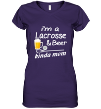 Load image into Gallery viewer, A Lacrosse Beer Kinda Mom Women's V-Neck T-Shirt