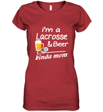 Load image into Gallery viewer, A Lacrosse Beer Kinda Mom Women's V-Neck T-Shirt