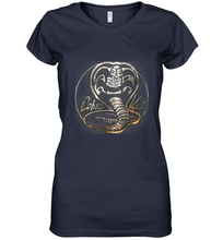 Load image into Gallery viewer, Cobra Kai Rusted Steel Snake Logo Women's V-Neck T-Shirt