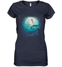 Load image into Gallery viewer, Disney Nightmare Before Christmas Jack Movie Logo Women's V-Neck T-Shirt