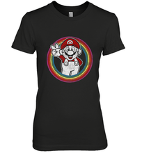 Load image into Gallery viewer, Super Mario Rainbow Circle Distressed Logo Women's Premium T-Shirt