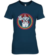 Load image into Gallery viewer, Super Mario Rainbow Circle Distressed Logo Women's Premium T-Shirt