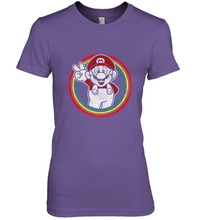 Load image into Gallery viewer, Super Mario Rainbow Circle Distressed Logo Women's Premium T-Shirt