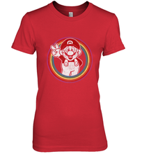 Load image into Gallery viewer, Super Mario Rainbow Circle Distressed Logo Women's Premium T-Shirt