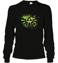 Load image into Gallery viewer, Legend Of Zelda Triforce Logo Paint Splatter Long Sleeve T-Shirt