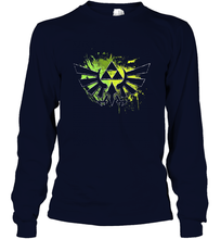 Load image into Gallery viewer, Legend Of Zelda Triforce Logo Paint Splatter Long Sleeve T-Shirt