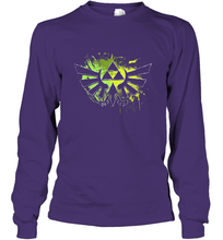 Load image into Gallery viewer, Legend Of Zelda Triforce Logo Paint Splatter Long Sleeve T-Shirt