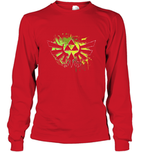 Load image into Gallery viewer, Legend Of Zelda Triforce Logo Paint Splatter Long Sleeve T-Shirt