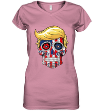 Load image into Gallery viewer, Trump sugar skull Women's V-Neck T-Shirt