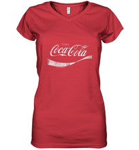 Load image into Gallery viewer, Coca Cola Vintage White Enjoy Logo Women's V-Neck T-Shirt