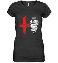 Load image into Gallery viewer, Alfa Car Drivers Stylish Grunge Logo Women's V-Neck T-Shirt