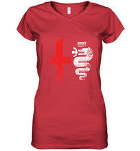 Load image into Gallery viewer, Alfa Car Drivers Stylish Grunge Logo Women's V-Neck T-Shirt