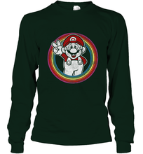 Load image into Gallery viewer, Super Mario Rainbow Circle Distressed Logo Long Sleeve T-Shirt