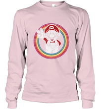 Load image into Gallery viewer, Super Mario Rainbow Circle Distressed Logo Long Sleeve T-Shirt
