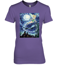 Load image into Gallery viewer, Disney Peter Pan Tinker Bell Starry Night Portrait Women's Premium T-Shirt