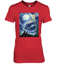 Load image into Gallery viewer, Disney Peter Pan Tinker Bell Starry Night Portrait Women's Premium T-Shirt