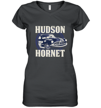 Load image into Gallery viewer, Disney Pixar Cars Hudson Hornet Badge Women's V-Neck T-Shirt