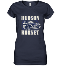 Load image into Gallery viewer, Disney Pixar Cars Hudson Hornet Badge Women's V-Neck T-Shirt