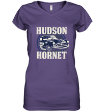 Load image into Gallery viewer, Disney Pixar Cars Hudson Hornet Badge Women's V-Neck T-Shirt