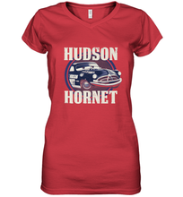 Load image into Gallery viewer, Disney Pixar Cars Hudson Hornet Badge Women's V-Neck T-Shirt