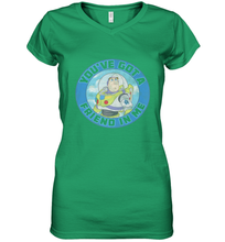 Load image into Gallery viewer, Disney Pixar Toy Story Buzz Friend In Me Women's V-Neck T-Shirt