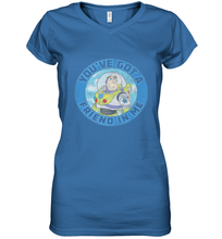 Load image into Gallery viewer, Disney Pixar Toy Story Buzz Friend In Me Women's V-Neck T-Shirt