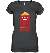 Load image into Gallery viewer, Disney Pixar Inside Out Anger Curse Quote Women's V-Neck T-Shirt