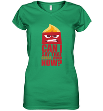 Load image into Gallery viewer, Disney Pixar Inside Out Anger Curse Quote Women's V-Neck T-Shirt