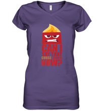 Load image into Gallery viewer, Disney Pixar Inside Out Anger Curse Quote Women's V-Neck T-Shirt