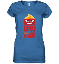 Load image into Gallery viewer, Disney Pixar Inside Out Anger Curse Quote Women's V-Neck T-Shirt