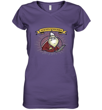 Load image into Gallery viewer, Disney Pixar Monsters Inc. Roz Always Watching Banner Women's V-Neck T-Shirt