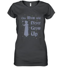 Load image into Gallery viewer, Disney Peter Pan This Mom Will Never Grow Up Women's V-Neck T-Shirt