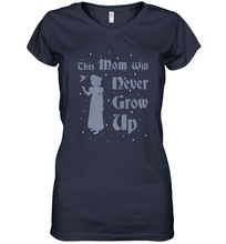 Load image into Gallery viewer, Disney Peter Pan This Mom Will Never Grow Up Women's V-Neck T-Shirt