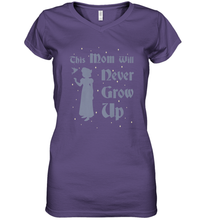 Load image into Gallery viewer, Disney Peter Pan This Mom Will Never Grow Up Women's V-Neck T-Shirt