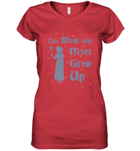 Load image into Gallery viewer, Disney Peter Pan This Mom Will Never Grow Up Women's V-Neck T-Shirt
