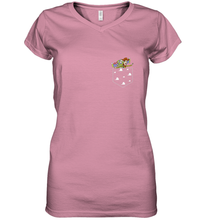 Load image into Gallery viewer, Disney Pixar Toy Story Woody Buzz Cloud Pocket Women's V-Neck T-Shirt