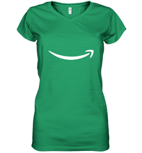 Load image into Gallery viewer, Smile Shirt White Logo Women's V-Neck T-Shirt