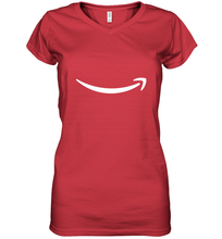 Load image into Gallery viewer, Smile Shirt White Logo Women's V-Neck T-Shirt