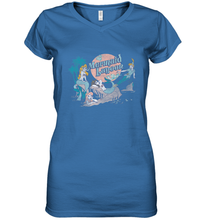 Load image into Gallery viewer, Disney Peter Pan Distressed Mermaid Lagoon Women's V-Neck T-Shirt
