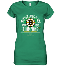 Load image into Gallery viewer, NHL ST PATRICK'S DAY Boston Bruins Fanatics 2020 Eastern Conference Champions Defensive Zone Women's V-Neck T-Shirt
